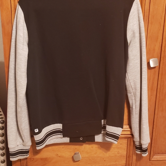 Fabletics Varsity Jacket Size XL Gray and Black - Picture 6 of 8